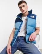 The North Face 1996 Retro Nutpse Hooded Vest In Blue-blues