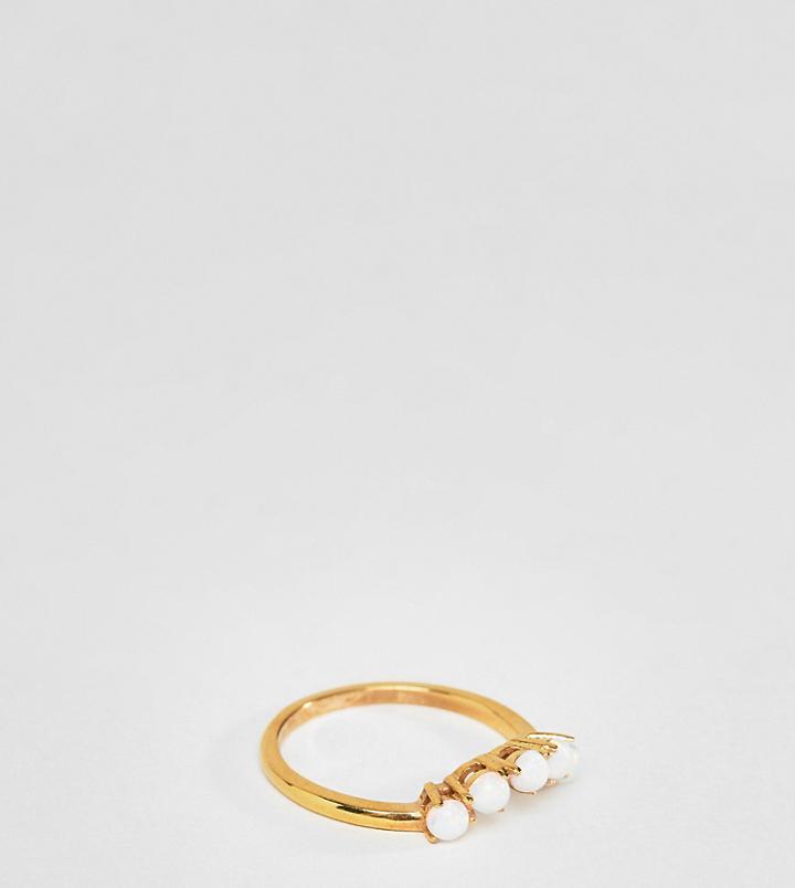 Galleria Armadoro Gold Plated Opal Stone Ring - Gold