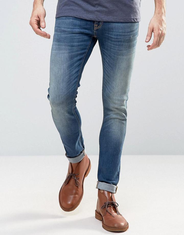 Nudie Jeans Co Skinny Lin Jean Navy Mist Wash - Navy