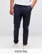 Asos Tall Slim Chinos In Navy - Navy