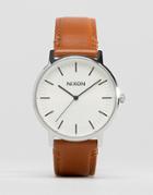 Nixon Porter Leather Watch In Tan - Tan