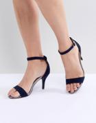 Oasis Barely There Heeled Sandals - Navy