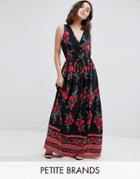 Parisian Petite Printed Maxi Dress - Black