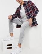 Bershka Super Skinny Fit Jeans In Gray-grey