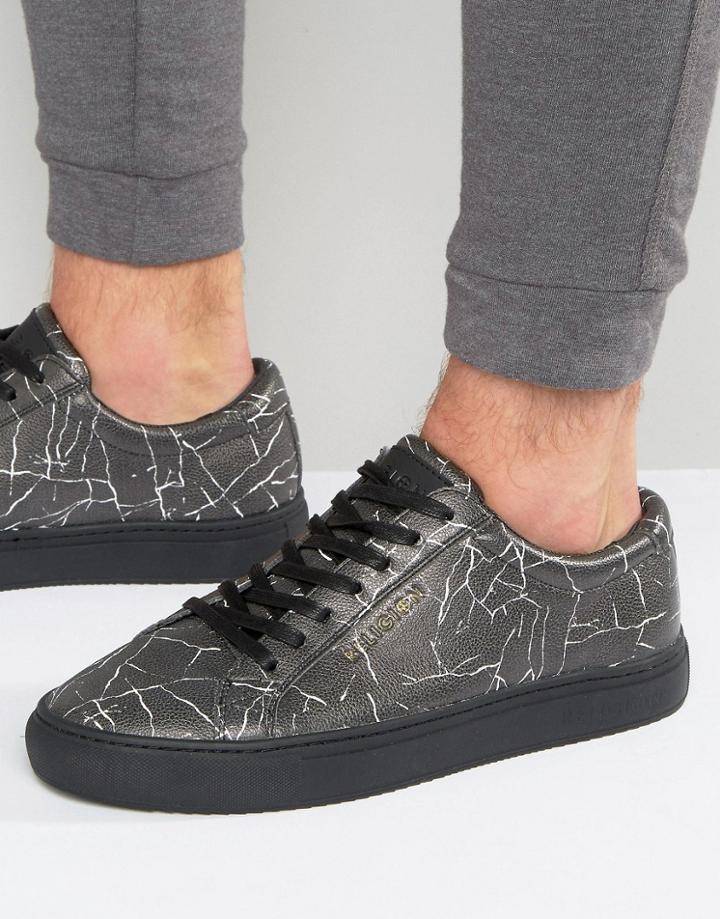 Religion Cracked Print Sneakers - Black
