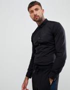 Hugo Ero3 Extra Slim Fit Poplin Logo Shirt In Black - Black
