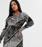 Vero Moda Curve Snake Mixed Print Mini Dress-multi