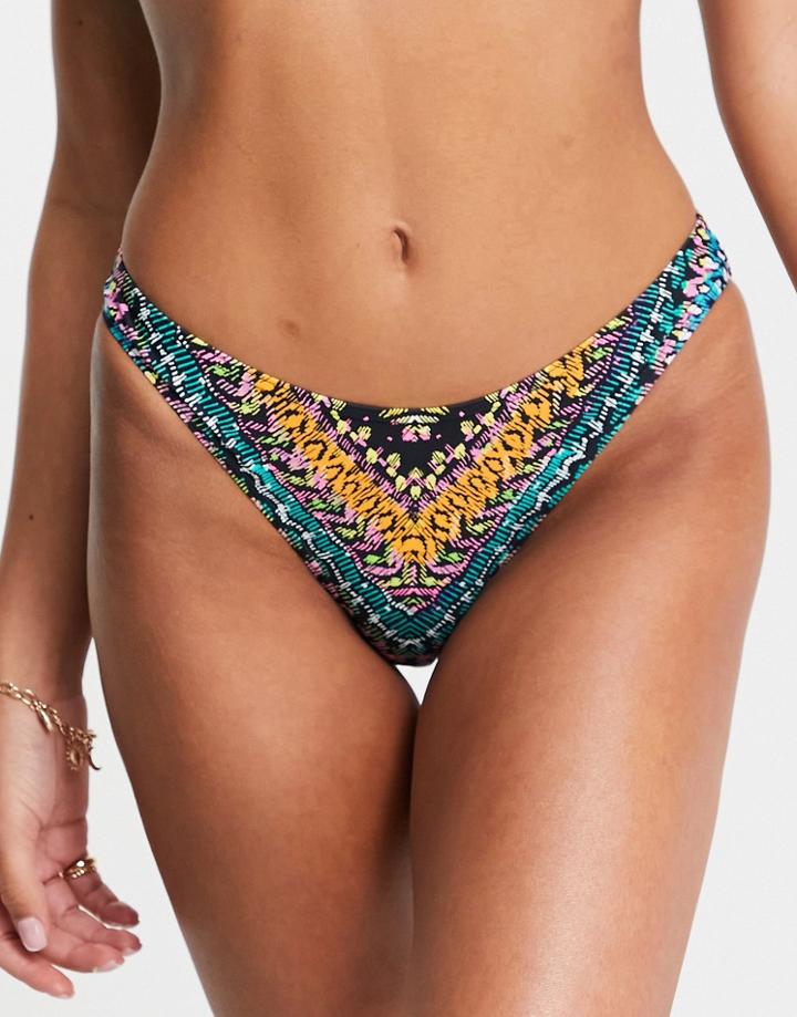 Figleaves Free Spirit Tie Side Bikini Bottoms In Multi