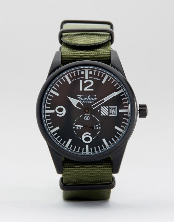 Techne Harrier Nato Strap Watch In Olive - Green