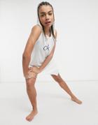 Ck Swim Sharkite Logo Beach Cover Up In Soft White