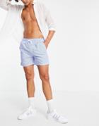 French Connection Stripe Swim Shorts In Blue And White-multi