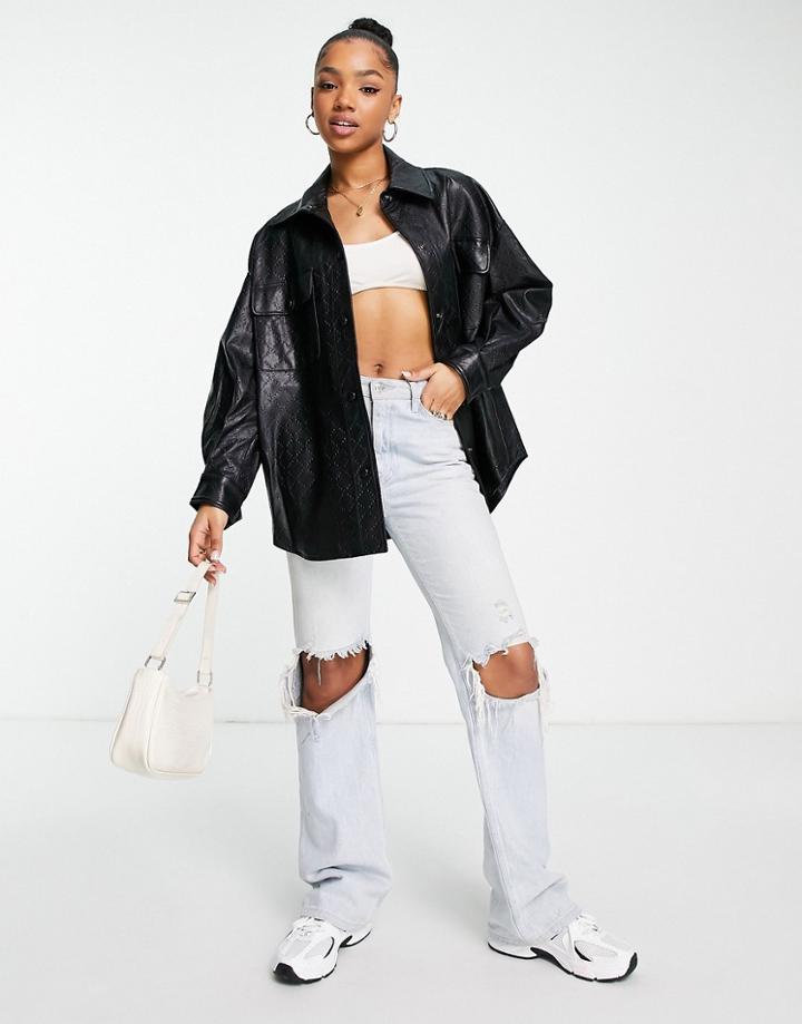 Urban Revivo Faux Leather Jacket In Black