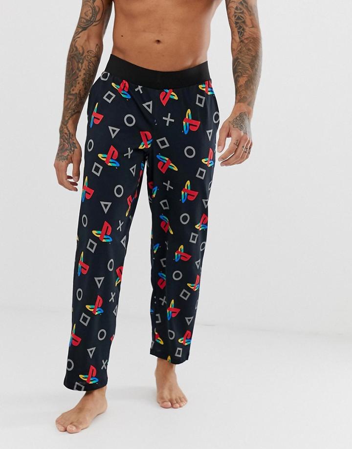 Asos Design Lounge Jogger In Play Station Design-black
