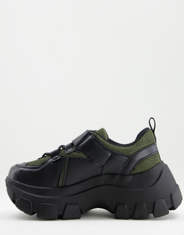 Asos Design Dannie Chunky Sporty Sneakers In Black