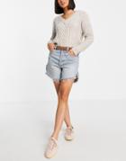 We The Free By Free People Baggy Tomboy Short In Light Wash Denim-blues