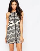 Daisy Street Shift Dress With Lace Details - Black