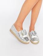 Cute To The Core Thumpy Espadrilles - Silver