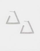 Ashiana Triangle Embellished Statement Earrings - Silver