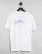 Selected Homme Cotton Blend Oversized T-shirt With Mountain Print In White - White