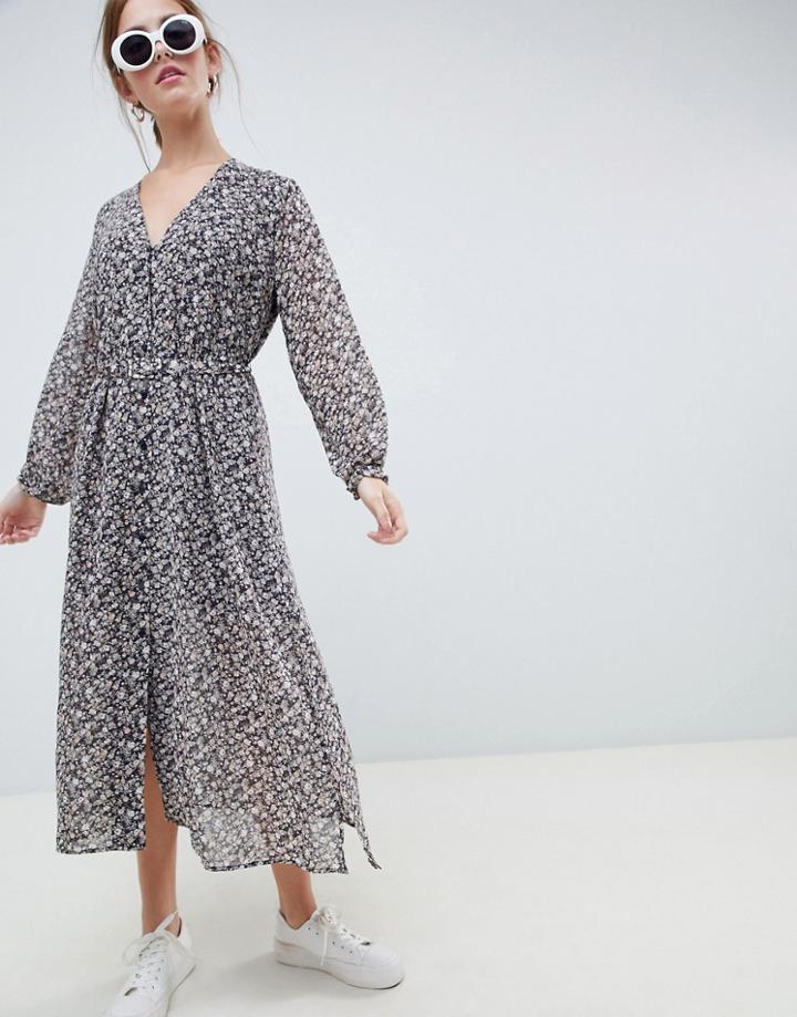 Moves By Minimum Button Through Midi Tea Dress-multi