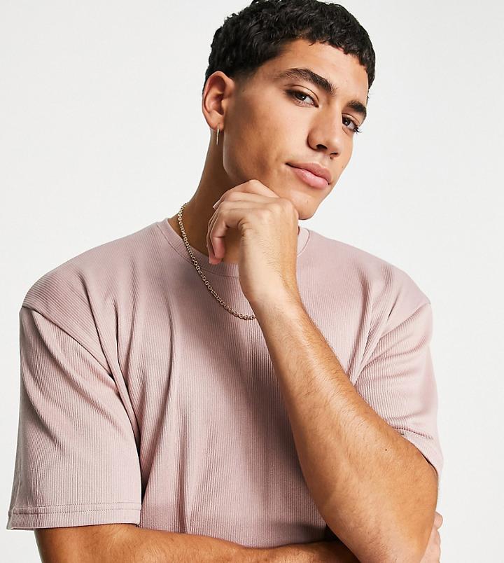 Vai21 Ribbed T-shirt In Rose Smoke-pink