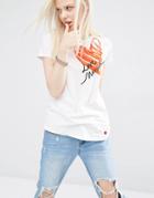 Love Moschino T-shirt With Scribble Heart Logo - White