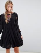 Free People Mohave Embroidered Smock Dress