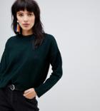 Stradivarius Ribbed Collar Knitted Sweater - Green