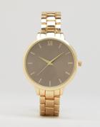 New Look Gold Oversized Dial Watch - Gold