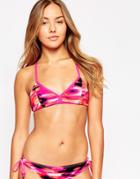 Oakley Cloud Nine Power Triangle Bikini Top - 41s Coral Pink Multi