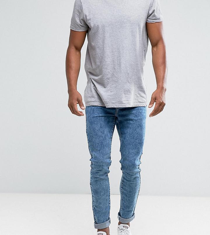 Brooklyn Supply Co Skinny Fit Jeans Indigo Acid Wash - Navy