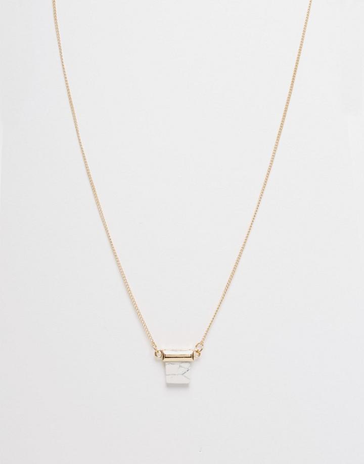 Asos Sleek Bar Necklace - Gold
