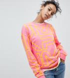 Puma Exclusive To Asos Sweatshirt With All Over Logo In Pink