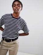 Carhartt Wip Relaxed T-shirt With Small Logo In Stripe - Multi