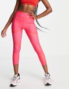 Asos 4505 7/8 Legging In Animal Print-pink