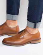 Dune Bunker Leather Derby Brogue Shoes - Tan