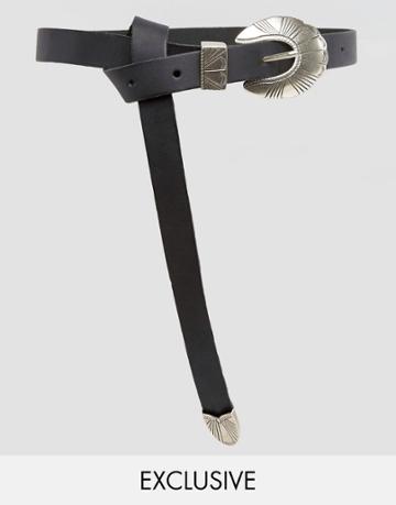 Retro Luxe London Western Boyfriend Belt - Black