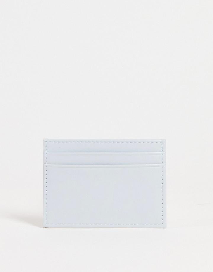 Asos Design Faux Leather Card Holder Light Blue