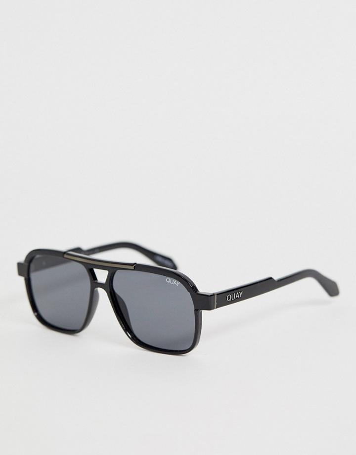 Quay Australia Nemesis Aviator Sunglasses In Black