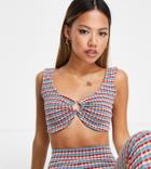 River Island Petite Stripe Crop Top In Red - Part Of A Set