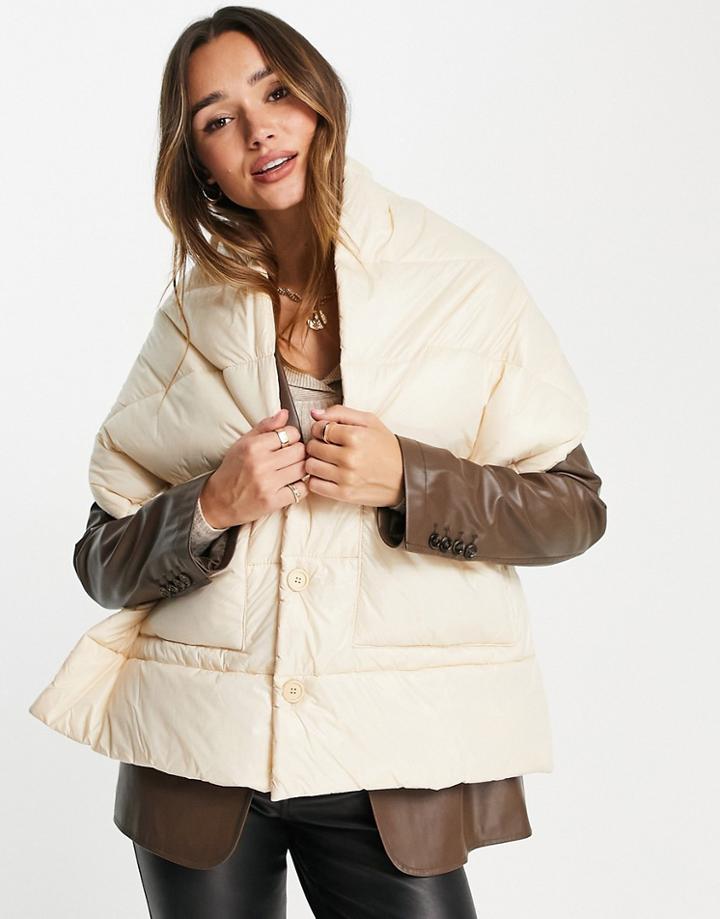 Urbancode Padded Oversized Scarf In Cream-white