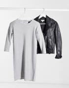 Vero Moda Round Neck Sweater Dress In Gray-grey