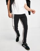 The Couture Club Jersey Sweatpants In Gray And Black Splicing - Part Of A Set-multi