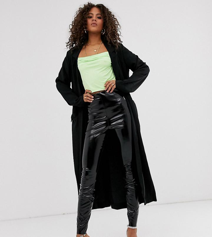 Asos Design Tall Soft Duster Coat - Black