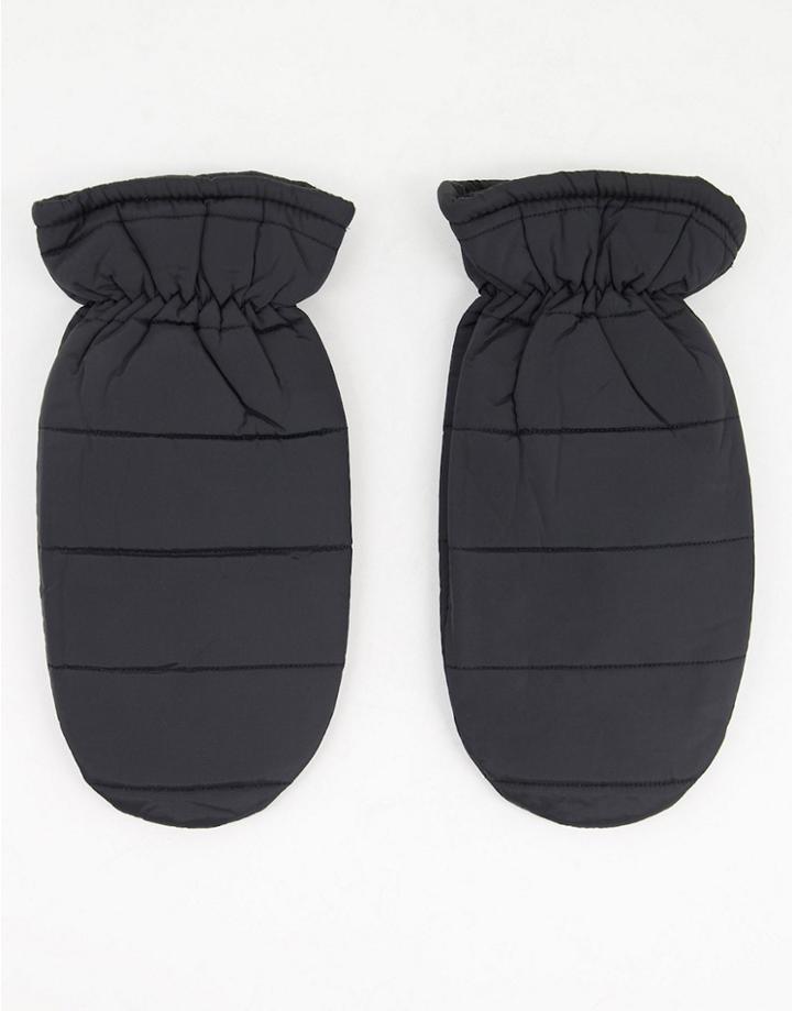 Svnx Quilted Nylon Gloves In Black