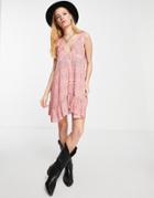 Free People Let It Happen Textured Mini Dress In Light Pink