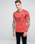 11 Degrees T-shirt With Cloud Print - Red
