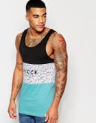 Nicce London Tank With Printed Panel - Black