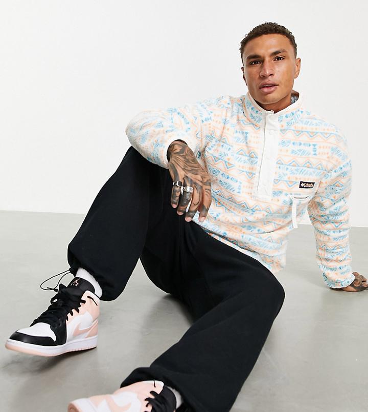 Columbia Heletia Half Snap Fleece In Pink/blue Exclusive At Asos