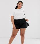 Asos Design Curve Chino Shorts In Black - Black